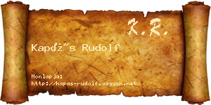 Kapás Rudolf névjegykártya